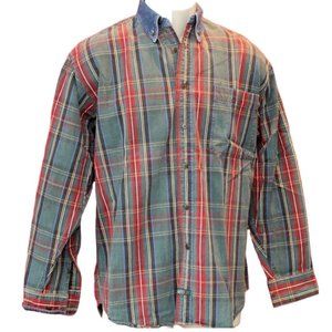 Vintage American Eagle Outfitters Medium Plaid Soft Denim L/S Shirt